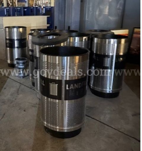 Lot Of (16) Exterior Trash/Recycle Bins