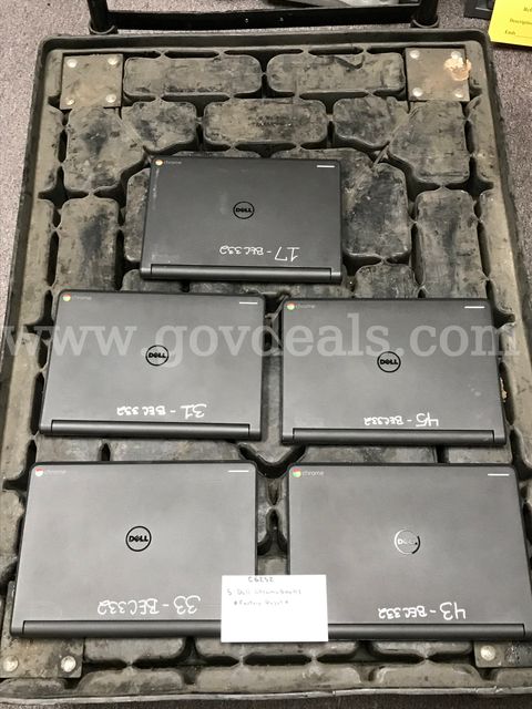 5 Dell Chromebooks **Factory Reset