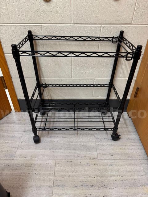 Portable 2-Tier Metal Rolling File Cart