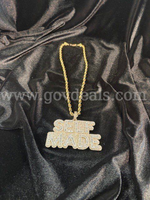 Custom 14k Yellow Gold &14K White Gold Pendant including 10k Gold Rope Chain weighing 113.2 grams