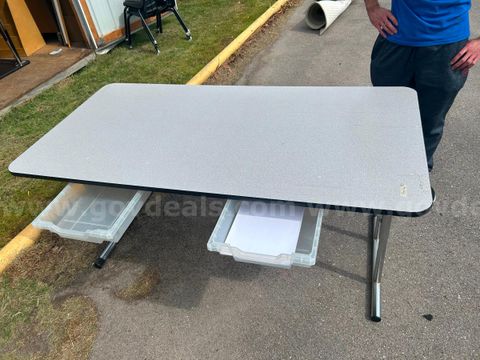 Grey table with drawers