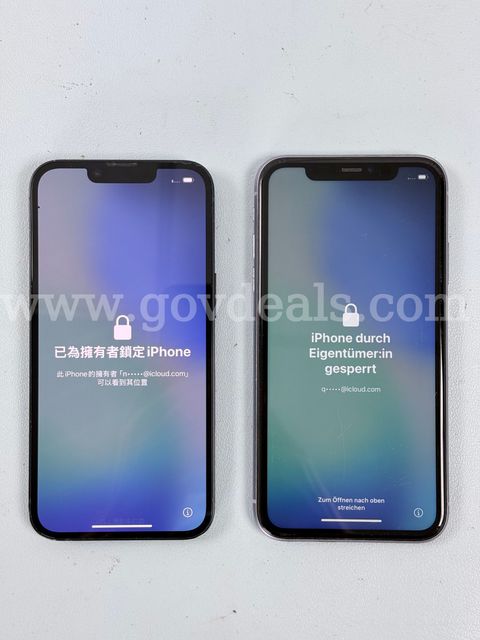 2 - Apple iPhones (User Locked, Both Power On)
