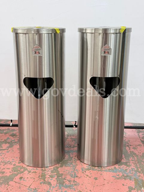 2 - 2XL Corporation Stainless Steel Commercial Wipe Dispensers with Built-In Trash Receptacles (Missing Bins)