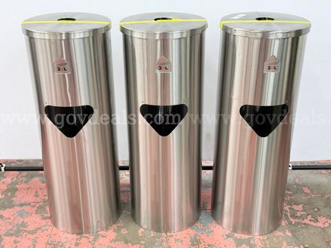 3 - 2XL Corporation Stainless Steel Commercial Wipe Dispensers with Built-In Trash Receptacles (Missing Bins)