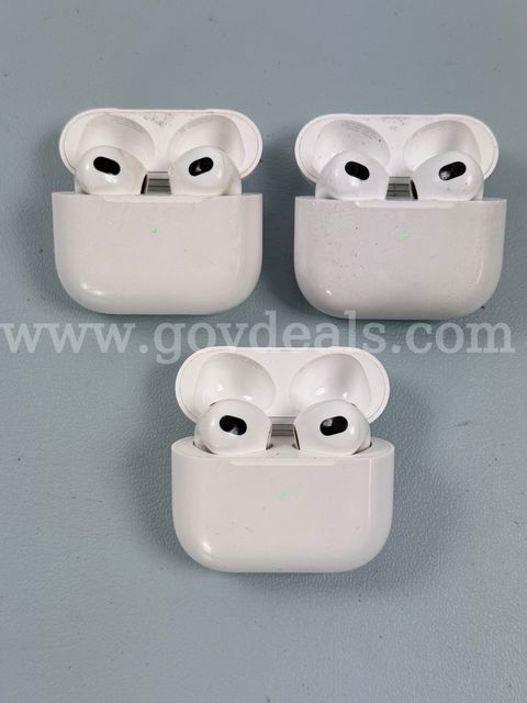 3 - Apple AirPods 3rd Gen with Charging Cases, Models: A2897 (Both Power On)