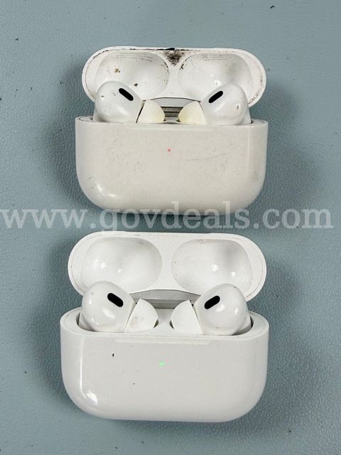 2 - Apple AirPods Pro 2nd Gen with Charging Cases, Models: A2968 (All Power On)