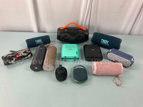 12 - Portable Bluetooth Wireless Speakers Including JBL, Bose, Ultimate Ears, and More (All Power On)
