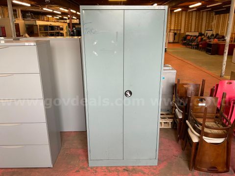 Metal Storage Cabinet (L) 36" x (D) 18" x (H) 78" (Key Not Included, Dented Back, with 1 - Insert)