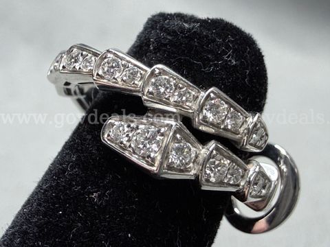 Bvlgari Gold Earring with Diamonds, 4.61 Grams