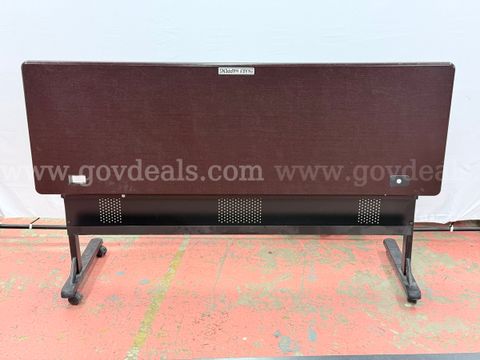 Nesting Office Desk/Table on Wheels (L) 72" x (D) 23.75" x (H) 30" (Unknown Brand, With Signs of Wear)