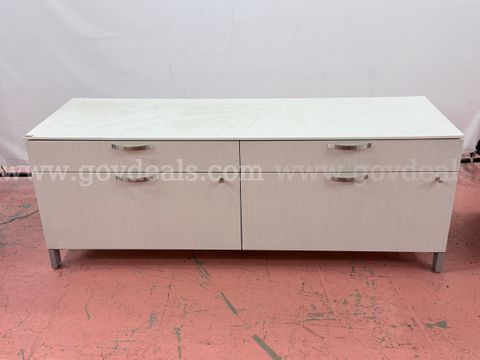 Herman Miller 4-Drawer Office Storage Cabinet with Keys (L) 60" x (D) 21" (Including Handles) x (H) 22.5" (Damaged Top)