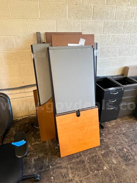 Office Cubicle with Filing Cabinet