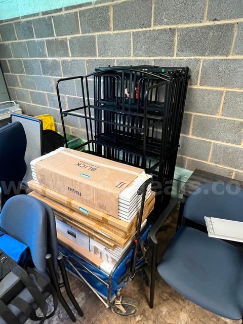 Disassembled Display Shelving with Glass Panels