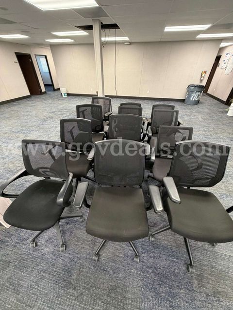 12 ea Office Chairs available. Mesh Back, Padded Seat, Used Condition