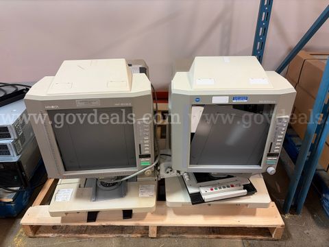 Lot of 2 Tabletop Microfilm Reader and Printers