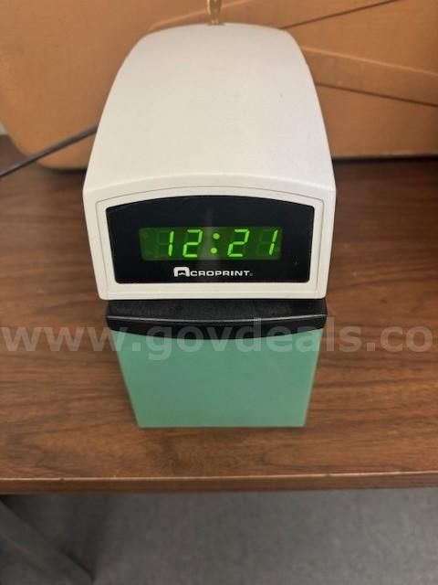 ACROPRINT TIME RECORDER ETC W/Up and lower Plate - 20A 2300W With Key