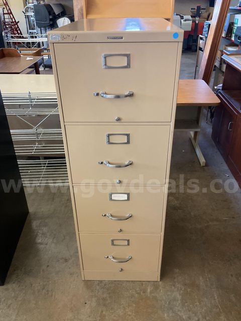 Tan 4-Door Filing Cabinet