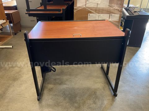 Lot of 2 Brown Topped Desk
