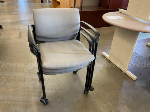 Lot of 3 Grey Rolling Chairs
