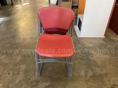Lot of 6 Red Chairs