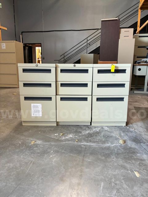 Lot #2 - 27" Tall 3 Drawer Cabinets
