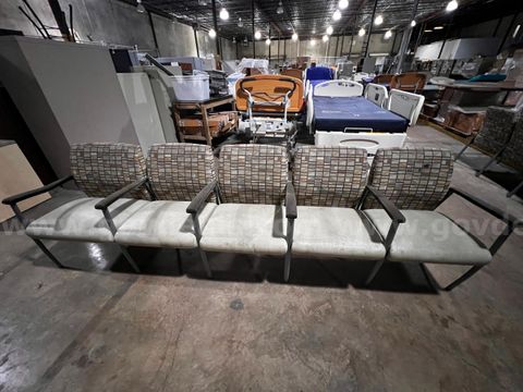 Lot of 5 Attached Waiting Room Chairs