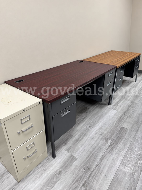 Two Desks and Small File Cabinet