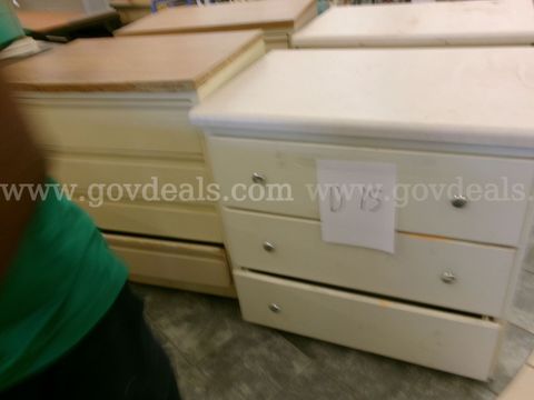 Wood Top Metal Dresser & Wood Dresser