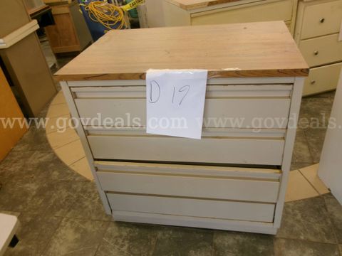 Wood Top Metal Dresser