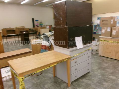Table & 3 Wooden Dressers