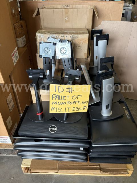 Pallet of Monitors and Misc. IT Equipment