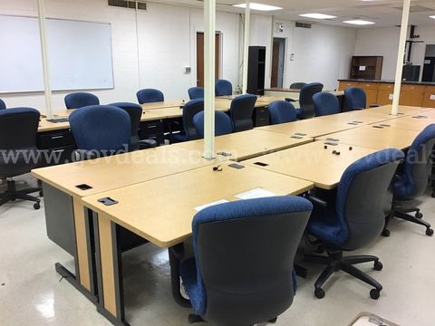 20 single student desks and 20 chairs