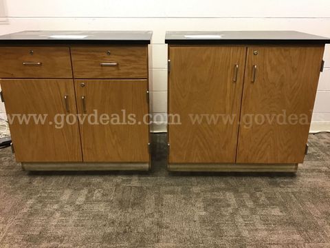 2 cabinets with countertops