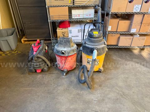 Lot of 3 Shop-Vac Wet/Dry Vacuums