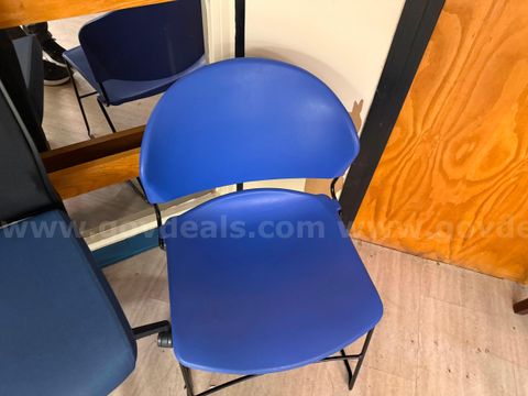 Blue Armless Plastic Guest/Side Chair