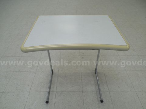 Hard plastic and metal student desk - A