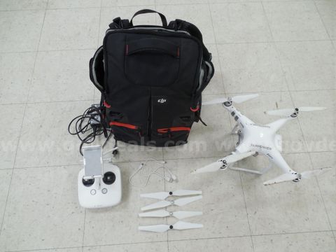 DJI drone with accessories and backpack
