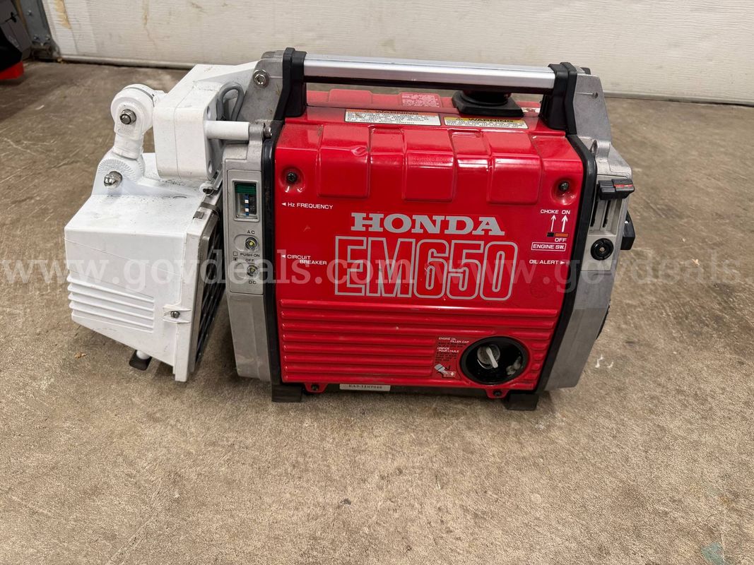 Portable gas generator with attached light