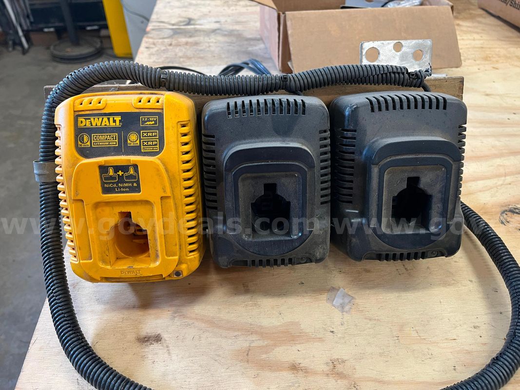 One lot of three power drill battery chargers