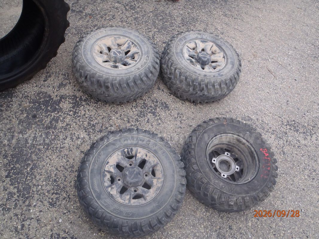 4 GBC power sports tires and wheels that came off a 2022 570 Polaris ranger