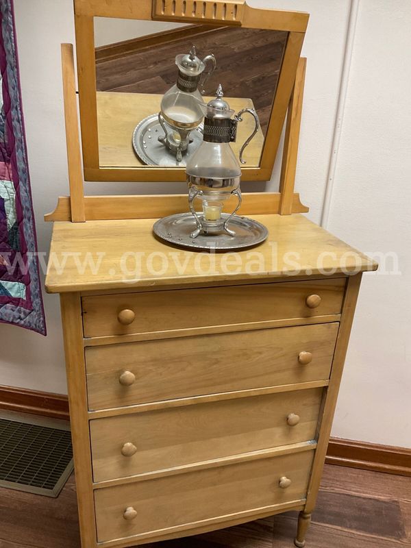 Wooden Dresser with Mirror