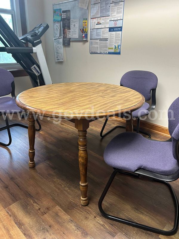 Round wooden table