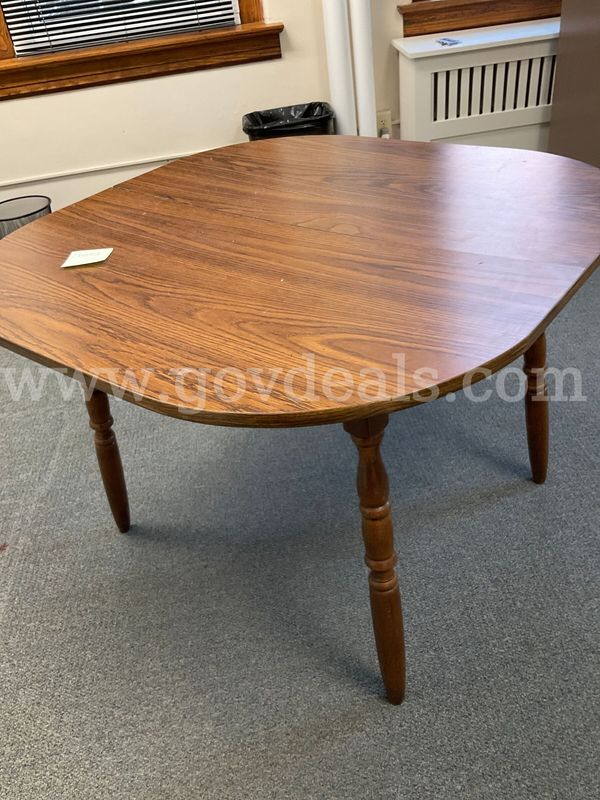 Oval wooden table