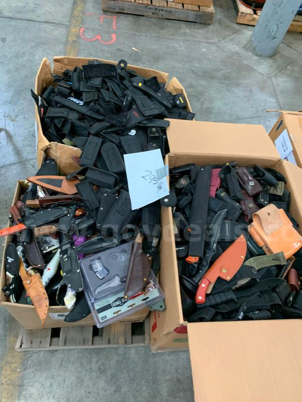 Pallet of Knives and Sheaths