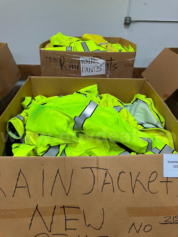 1 Pallet of Rain Jackets and 1 Pallet of Rain Pants
