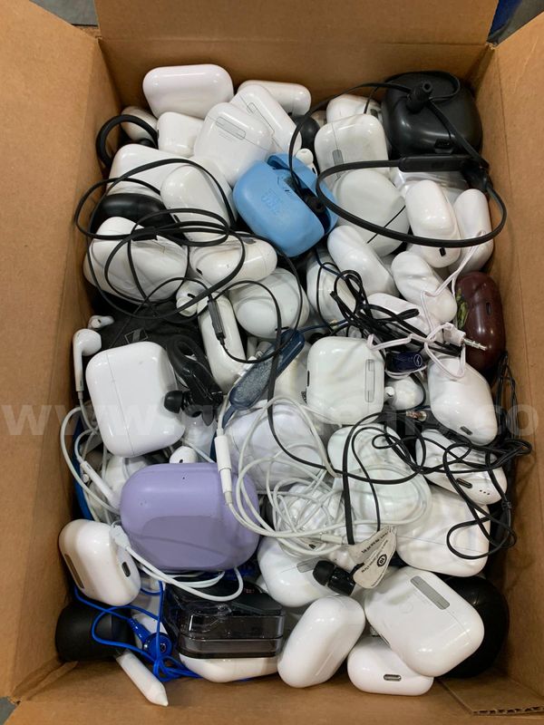 Box of Earphones and Accessories