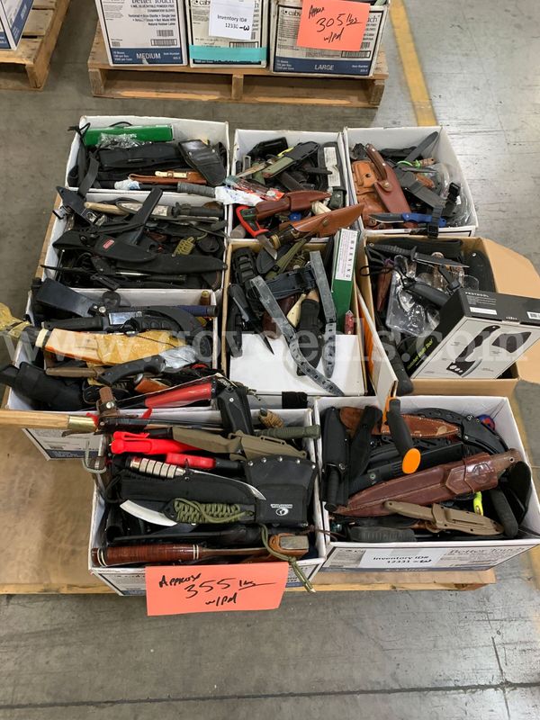 Pallet of Knives and Sheaths