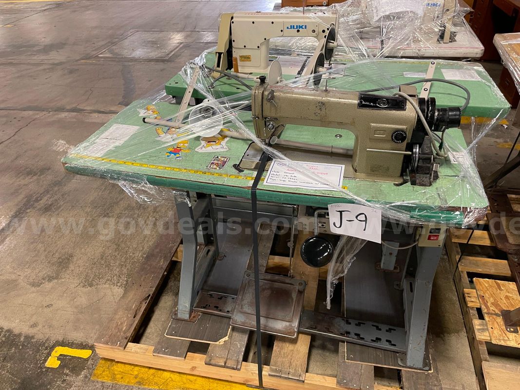 Lot of (2) Commercial Sewing Machines with Tables