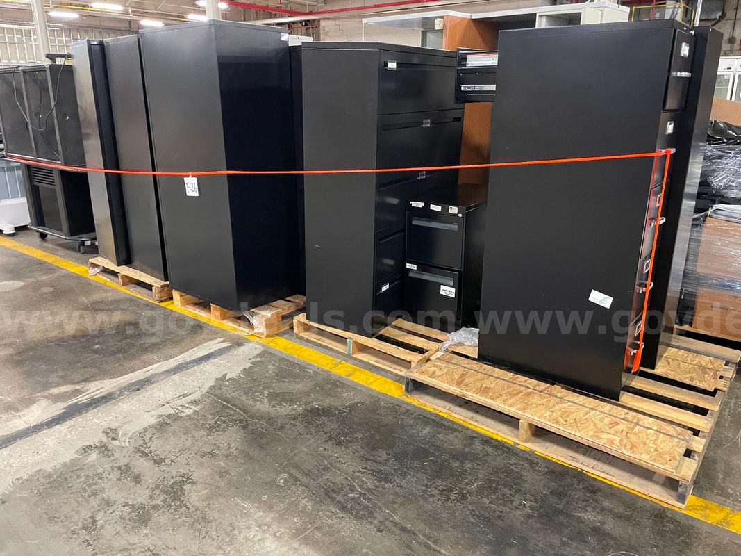 Lot of Various Metal Filing Cabinets and Office Items