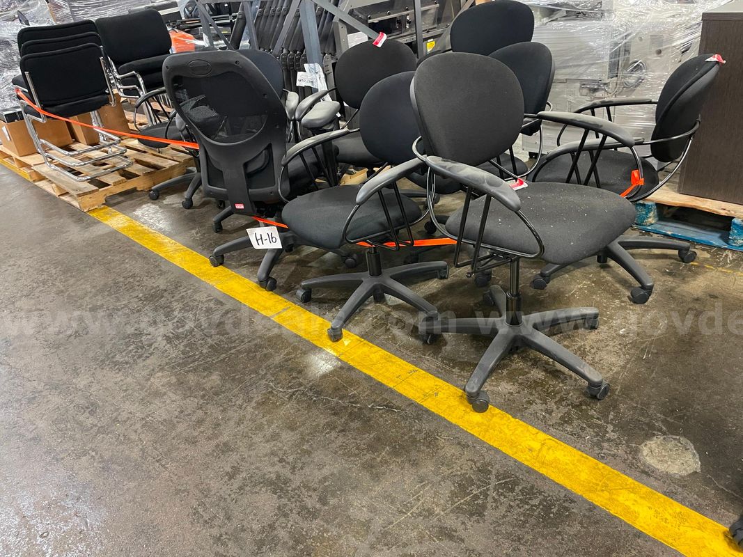 Lot of Black Upholtered Sled Base Chairs